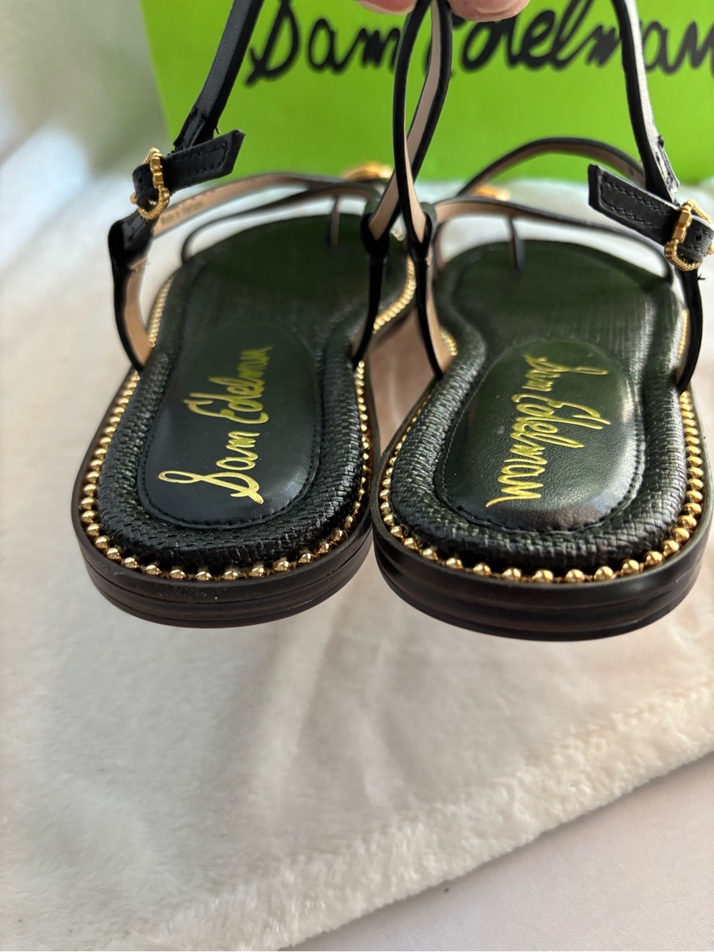Sam Edelman Tenly Leather Strappy Sandal, Mismatched Pair, Black Size 9 & 9.5 - Picture 8 of 15